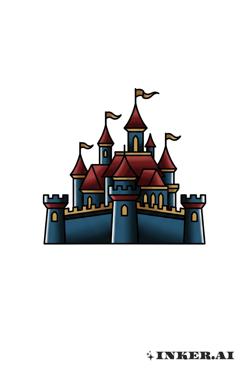 왕국 성 실루엣