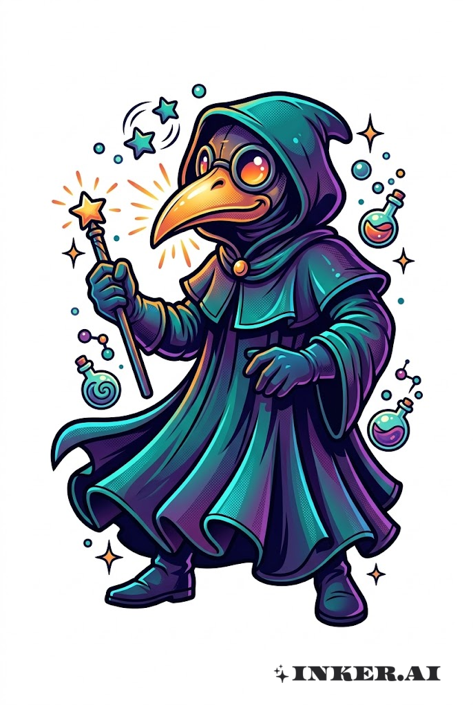 瘟疫醫生卡通守護者