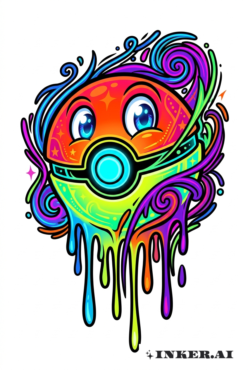 Pokéball Néon Lumineux