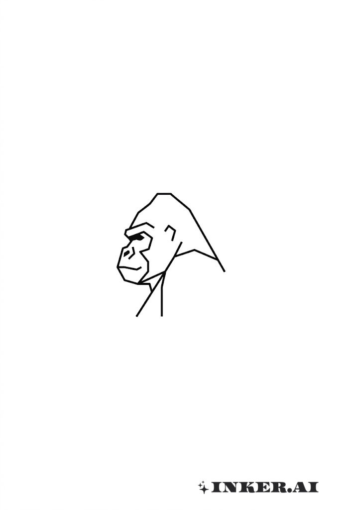 Abstraktes minimalistisches Gorilla-Profil
