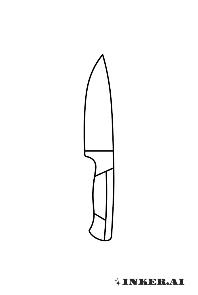 Silhouette de couteau avec détail du manche