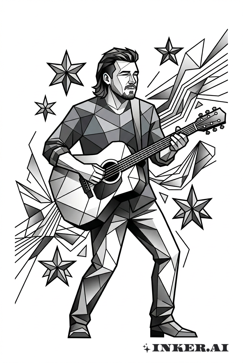 モーガン・ウォレンの幾何学的ギターシーン