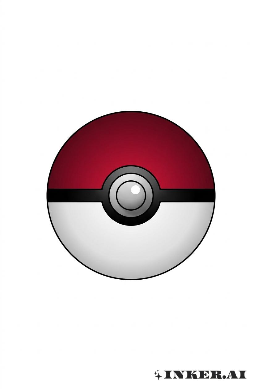 Linework Minimaliste de Pokeball