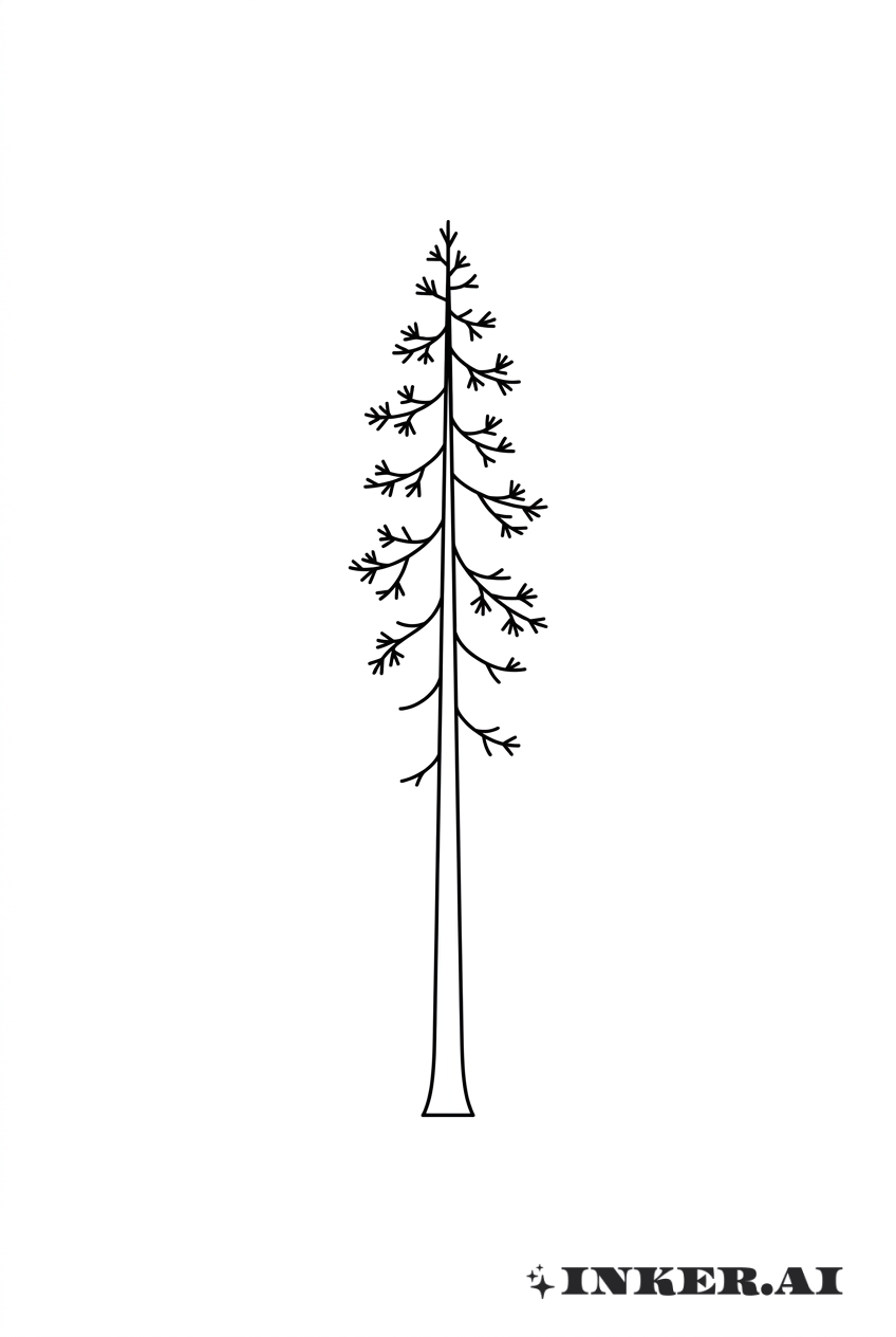 ミニマリストレッドウッドのシルエット