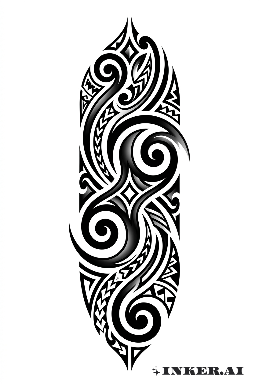 Totem Spirale Abstrait Maori