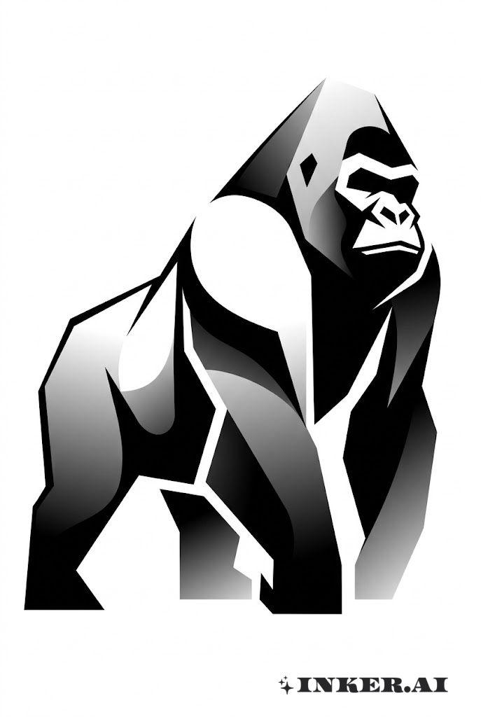 Abstrakte Gorilla-Silhouette