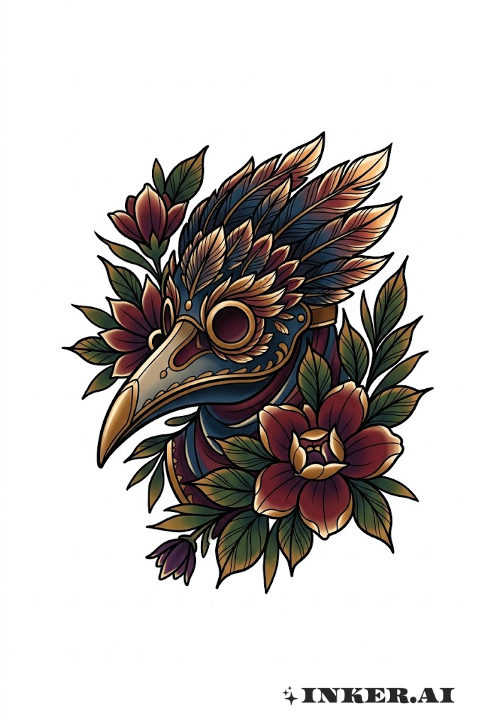 新傳統風格的瘟疫醫生面具