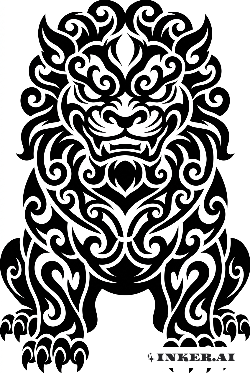 Espírito guardião Leão de Fu tribal