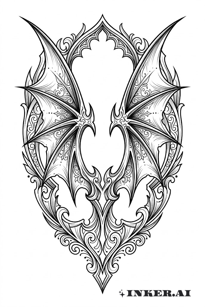 装饰性恶魔翅膀框架