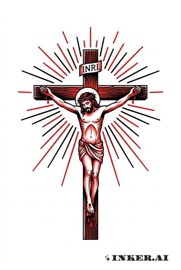 Jésus traditionnel sur la croix