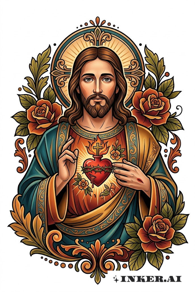 耶穌與神聖之心新傳統風格