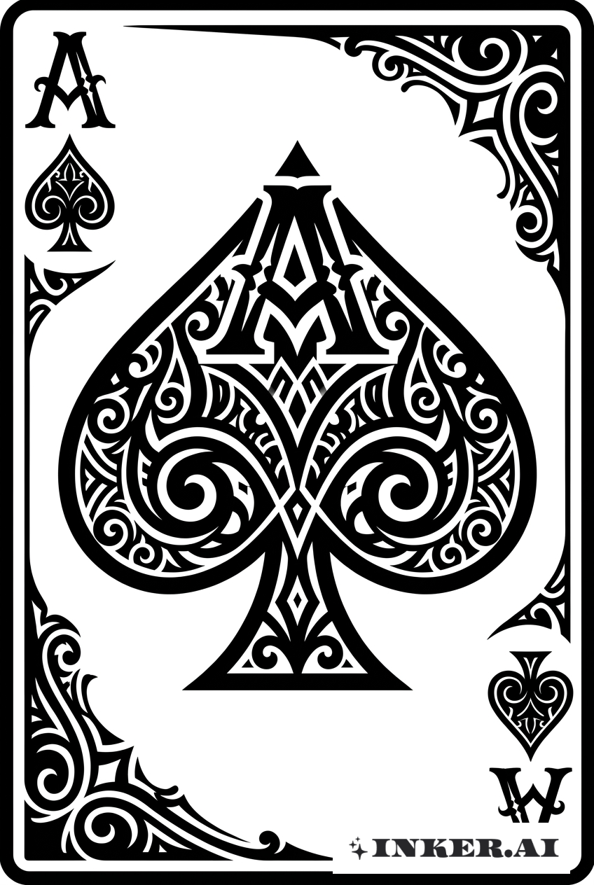 As de Pique Carte Blackwork