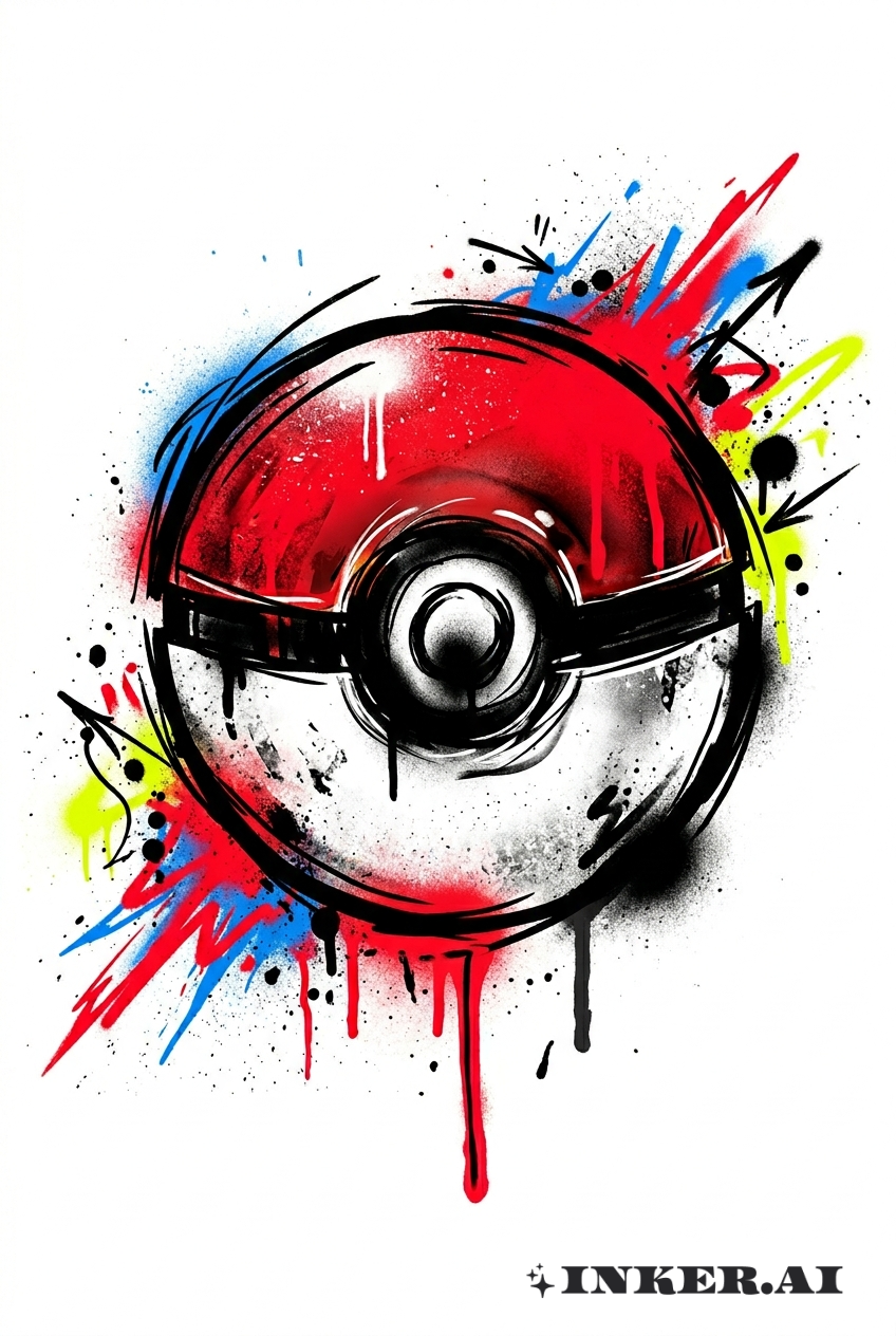 Graffiti Pokeball Explosion Urbaine