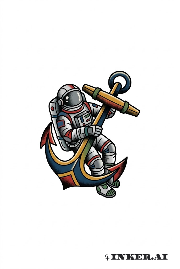 Astronauten-Anker-Emblem