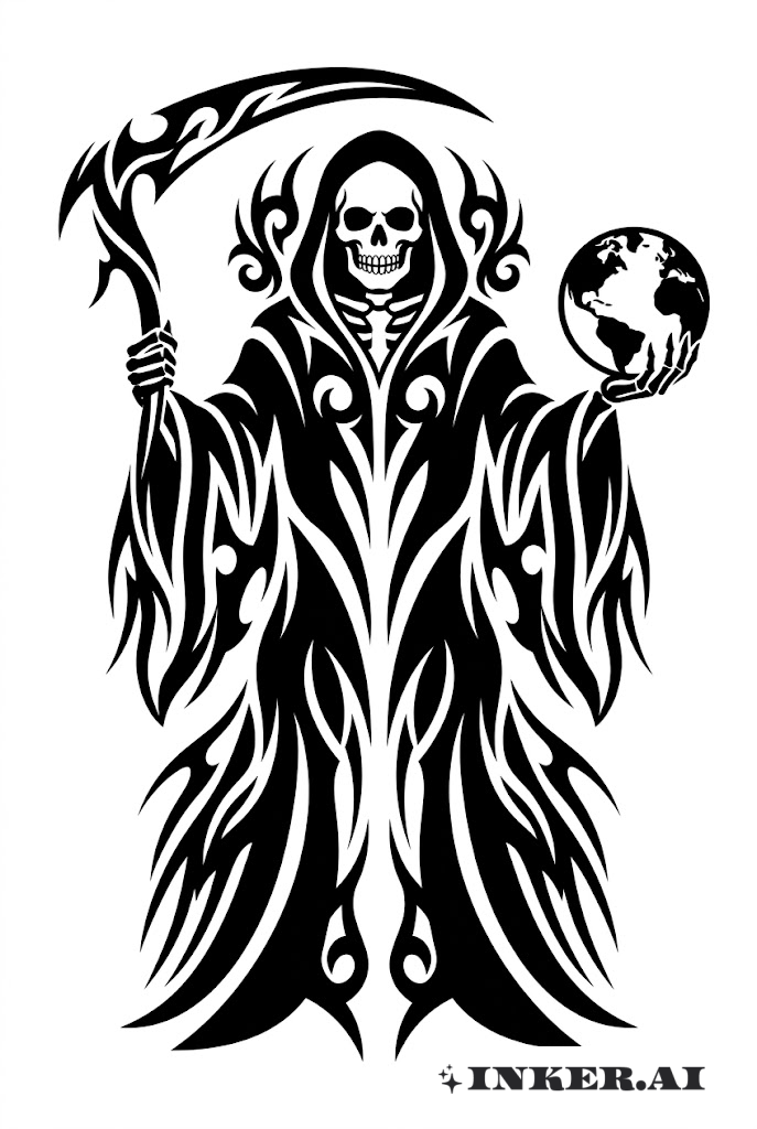 流動的部落式聖死神像