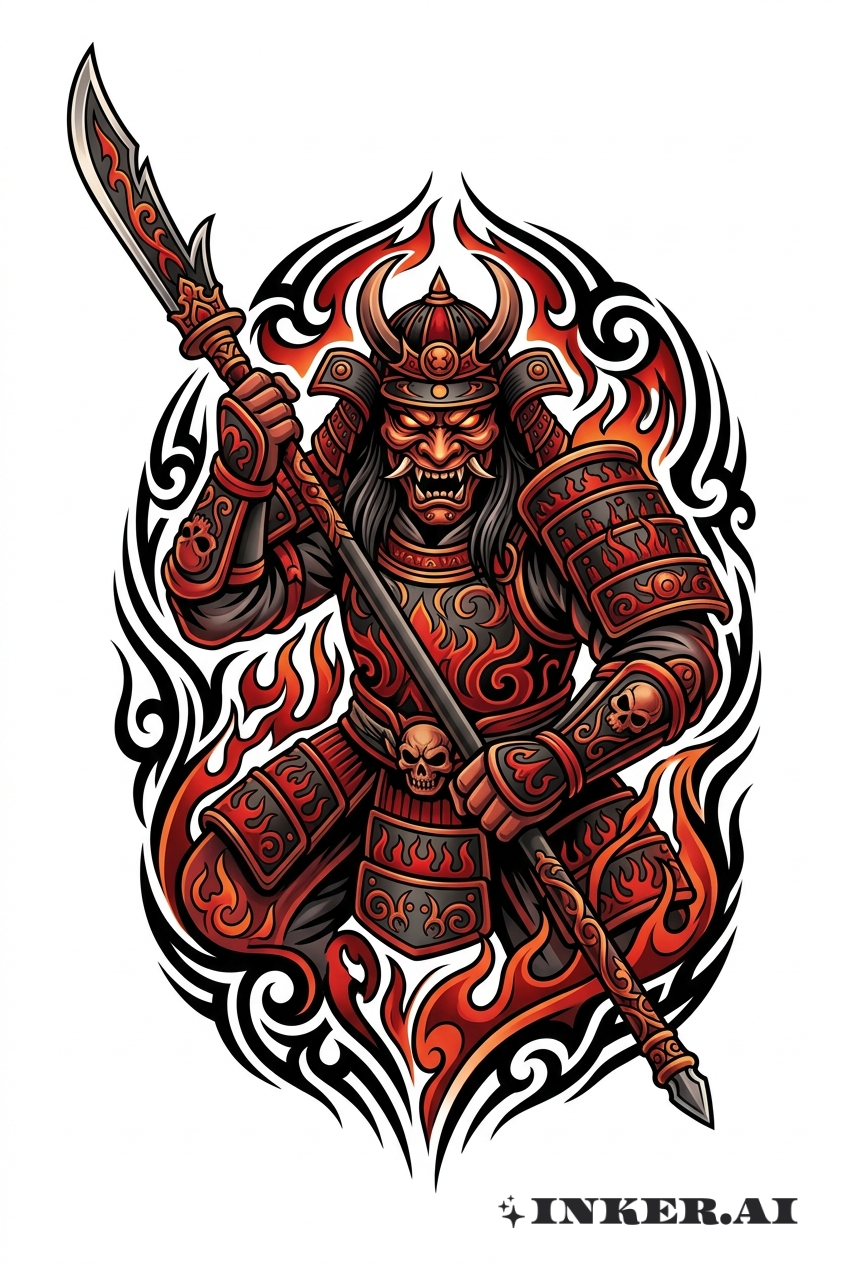 传统风格下的恶魔武士