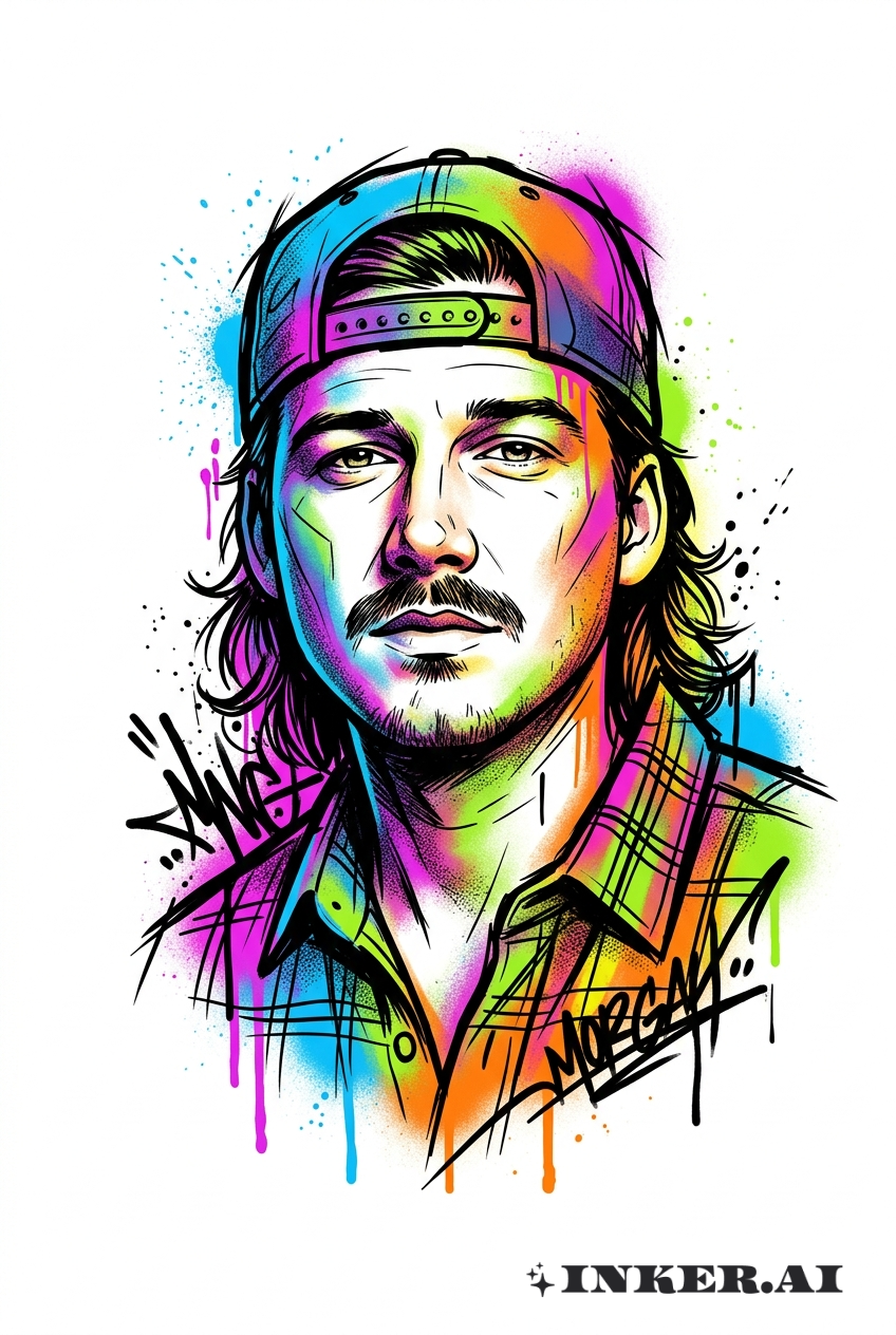 摩根·沃伦涂鸦肖像