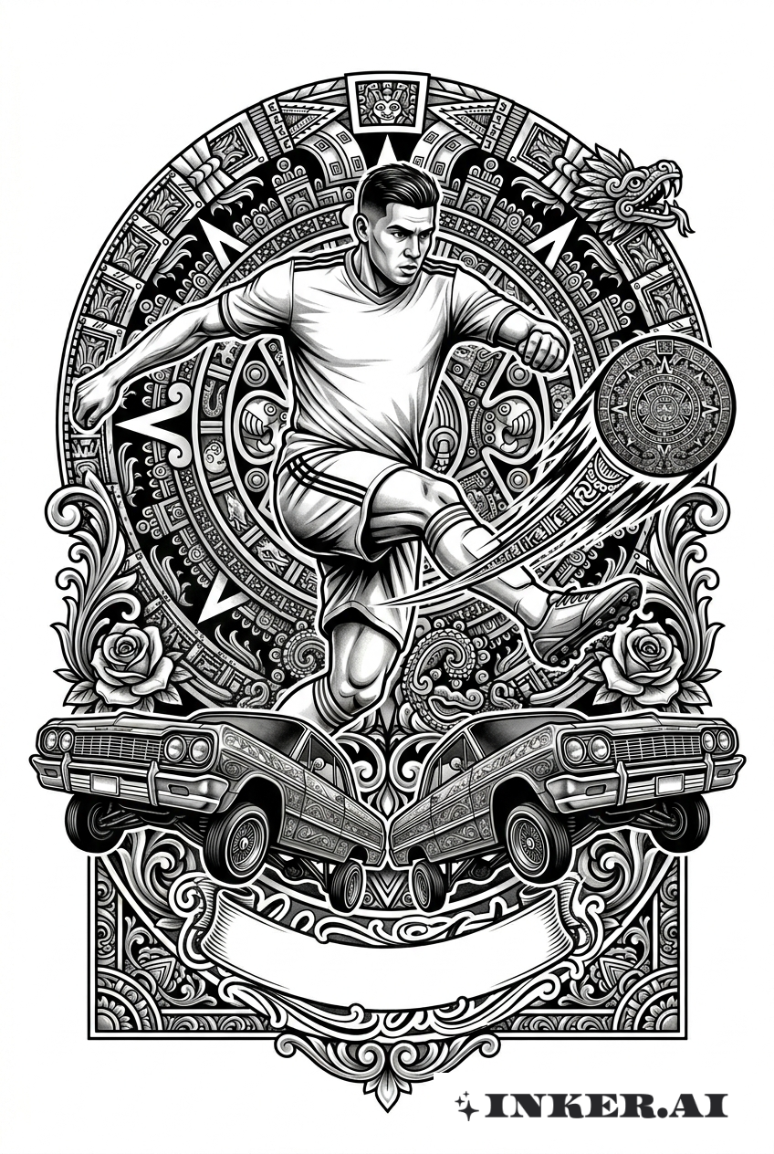 Retrato de Jogador de Futebol Chicano