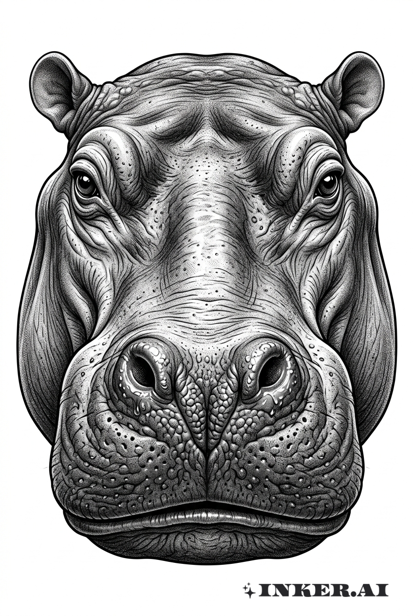 Khuôn mặt sống động của Hà mã