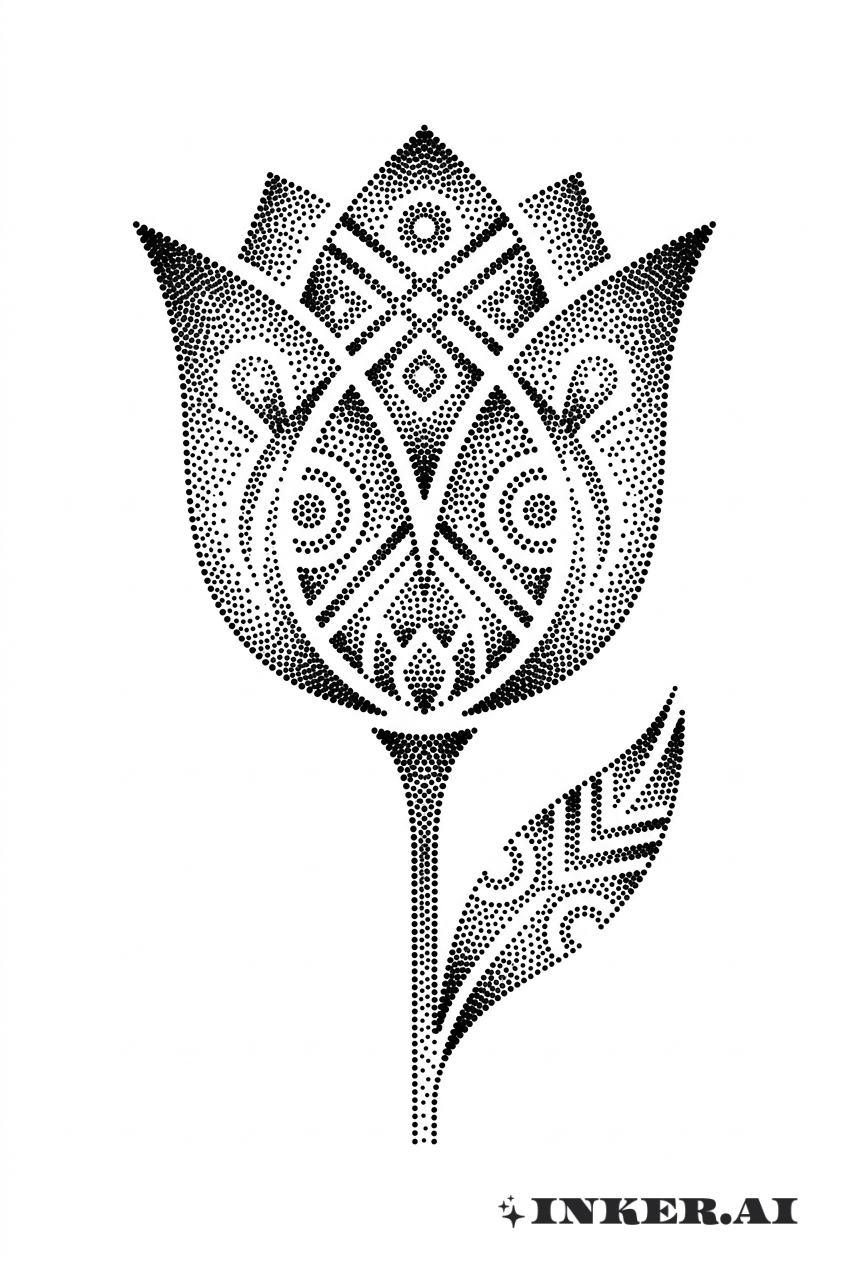 Fleur de Tulipe Géométrique
