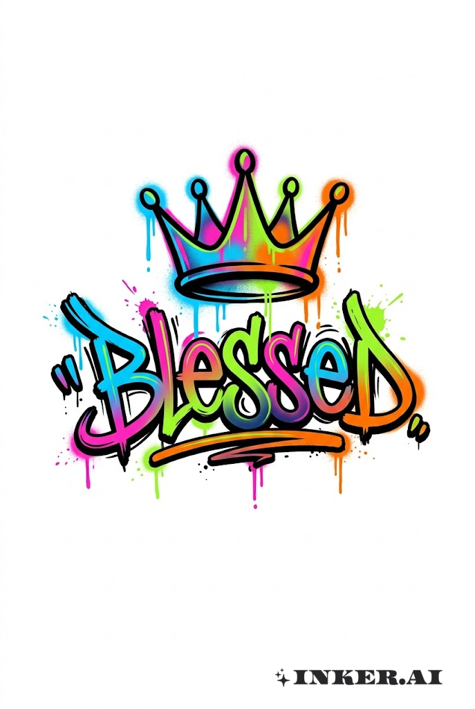 Blessed Crowned Tag Graffiti