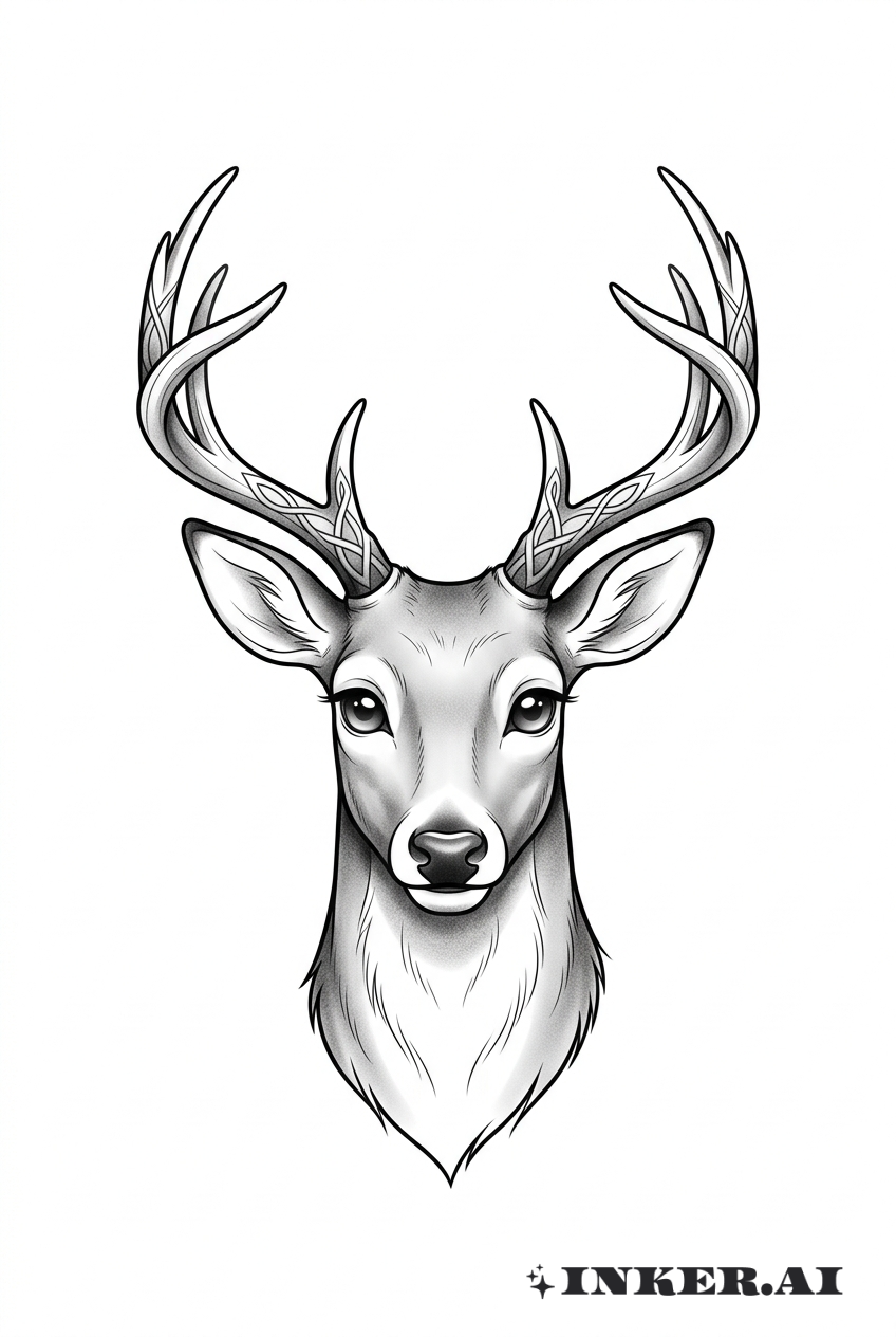 Retrato de Ciervo Anime Sereno