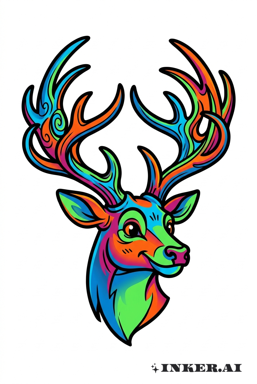Colorful Buck Portrait