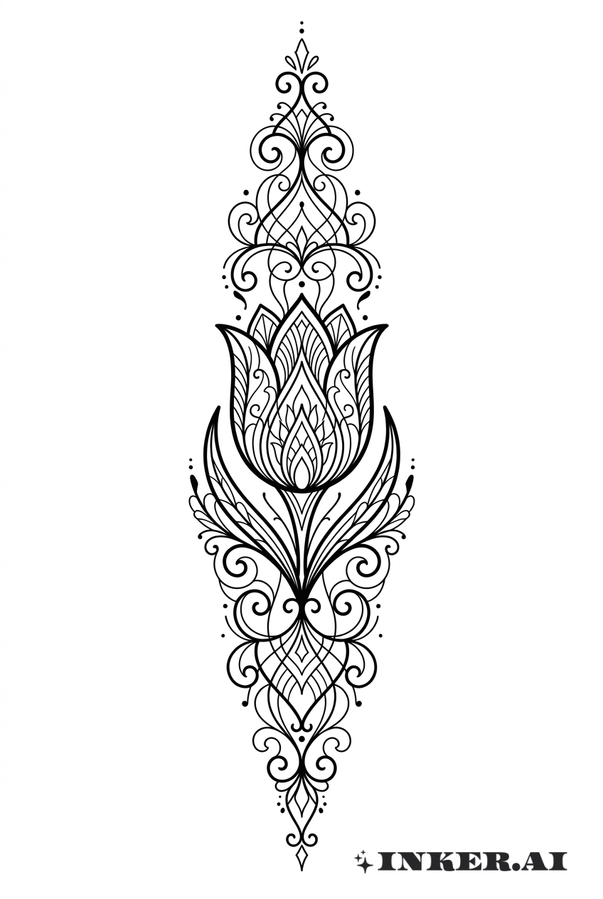 Mandala Florale de Tulipe Ornementale