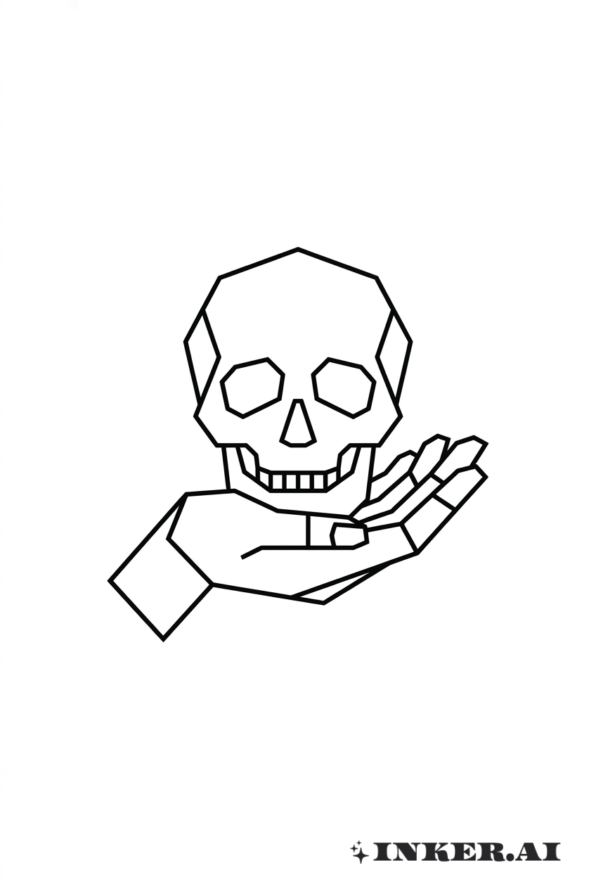 Geometrische Schädelhand