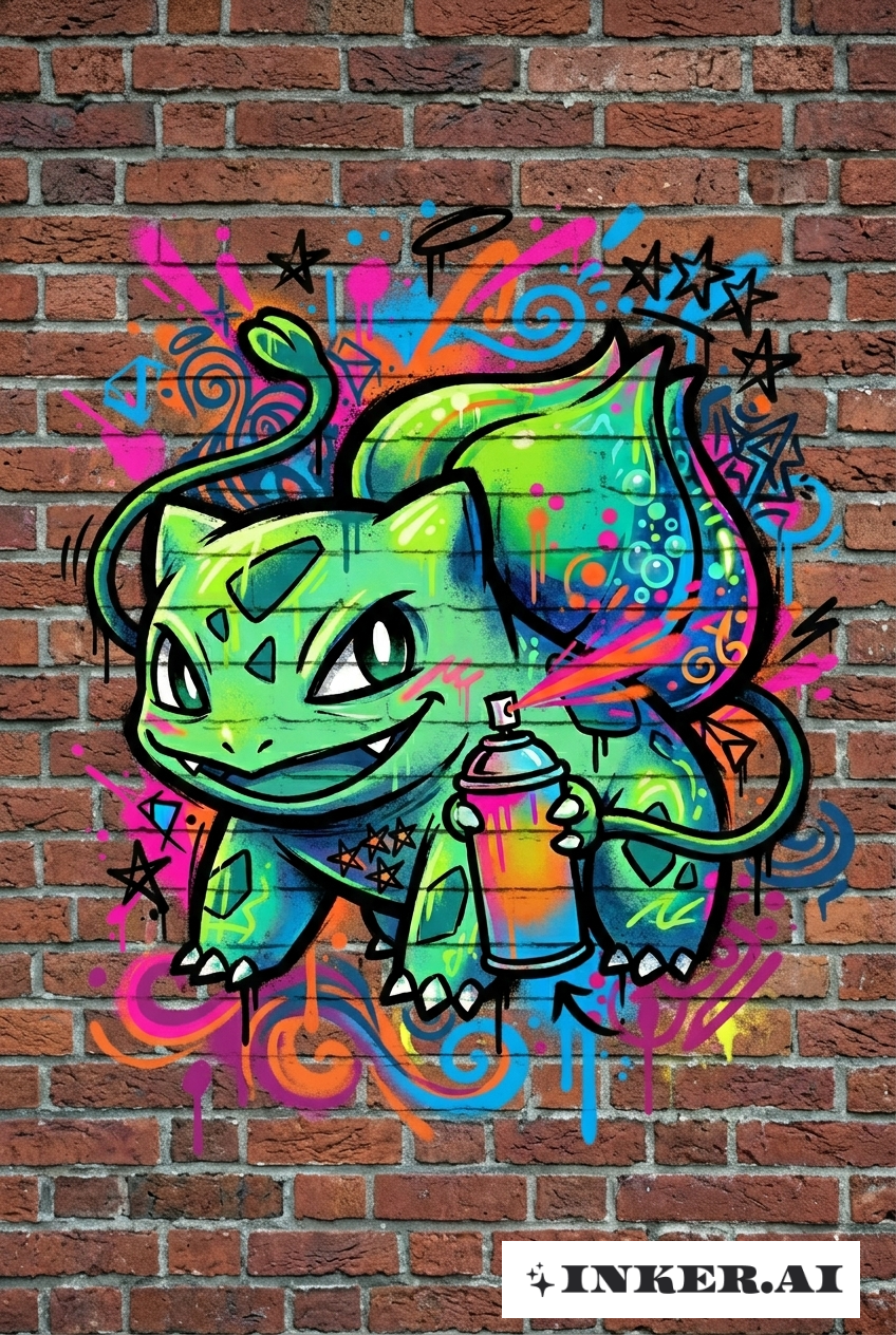 Street Art Bulbasaur Bình Phun