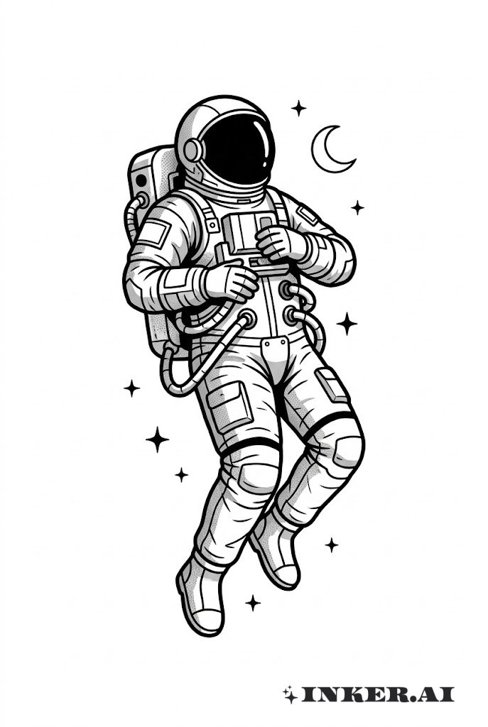 無重力空間に浮かぶ宇宙飛行士