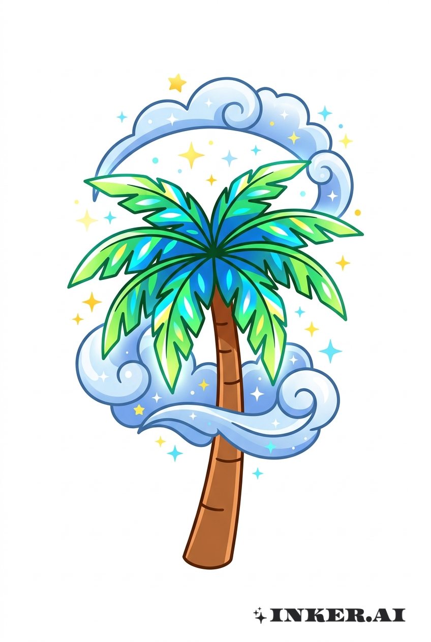 신비로운 애니메이션 손바닥 장면