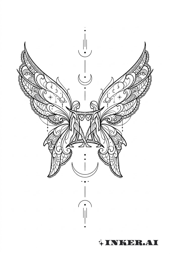 雙子座裝飾翅膀