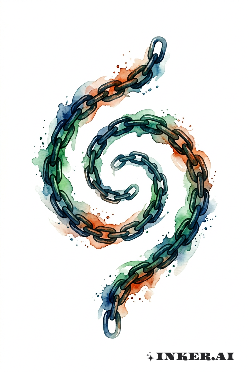 Bioshock Chain Watercolor Spiral
