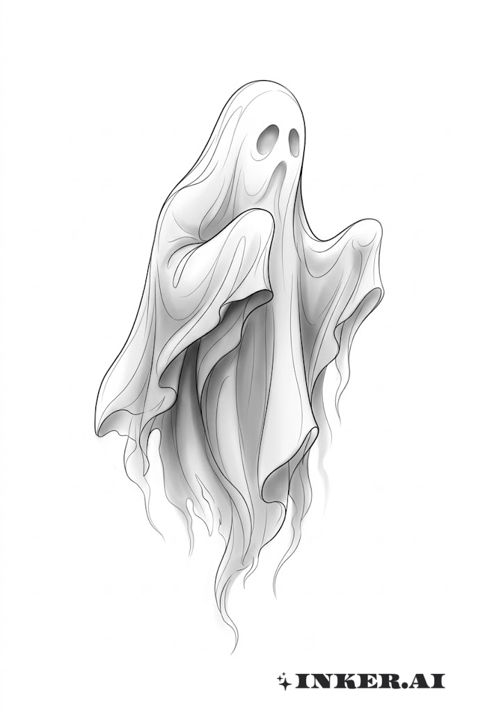 Silueta de Fantasma en Lineas