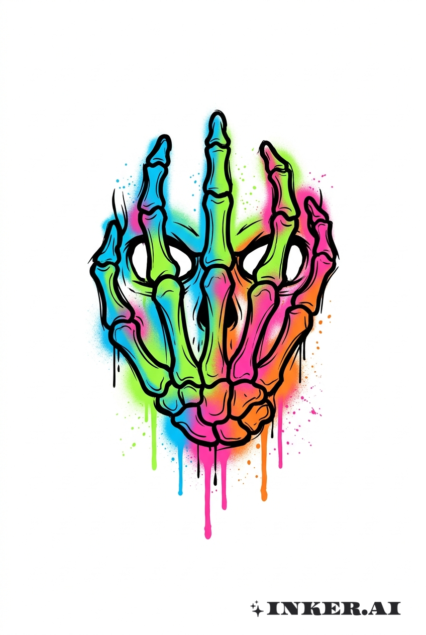 骷髅手涂鸦面具