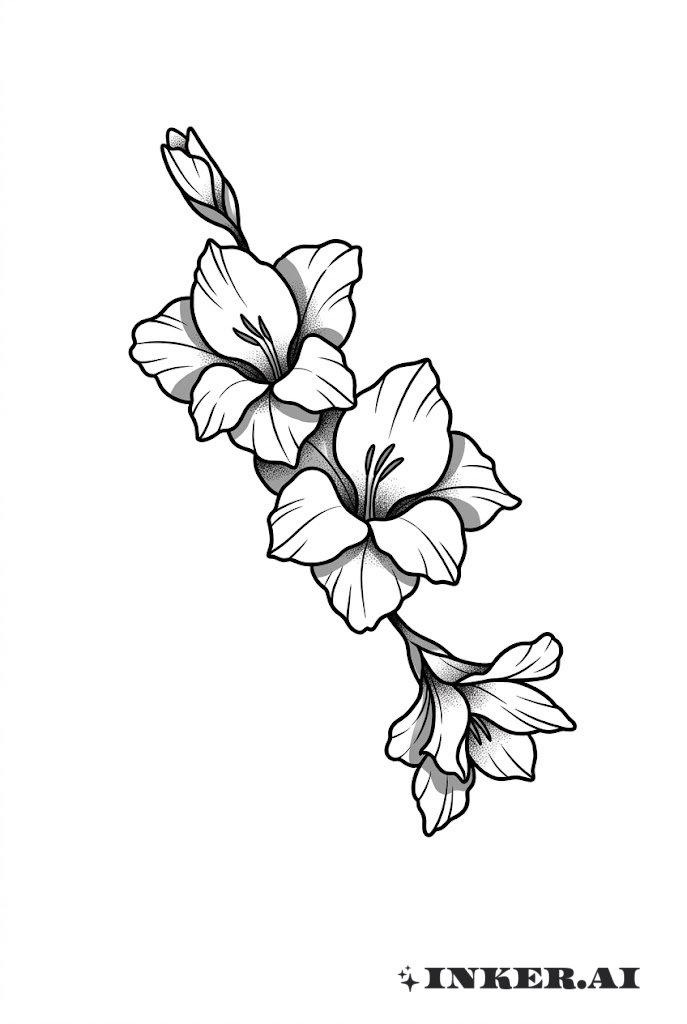 떨어지는 글라디올러스 꽃잎