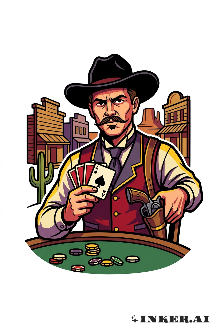 Doc Holliday Jouant au Poker