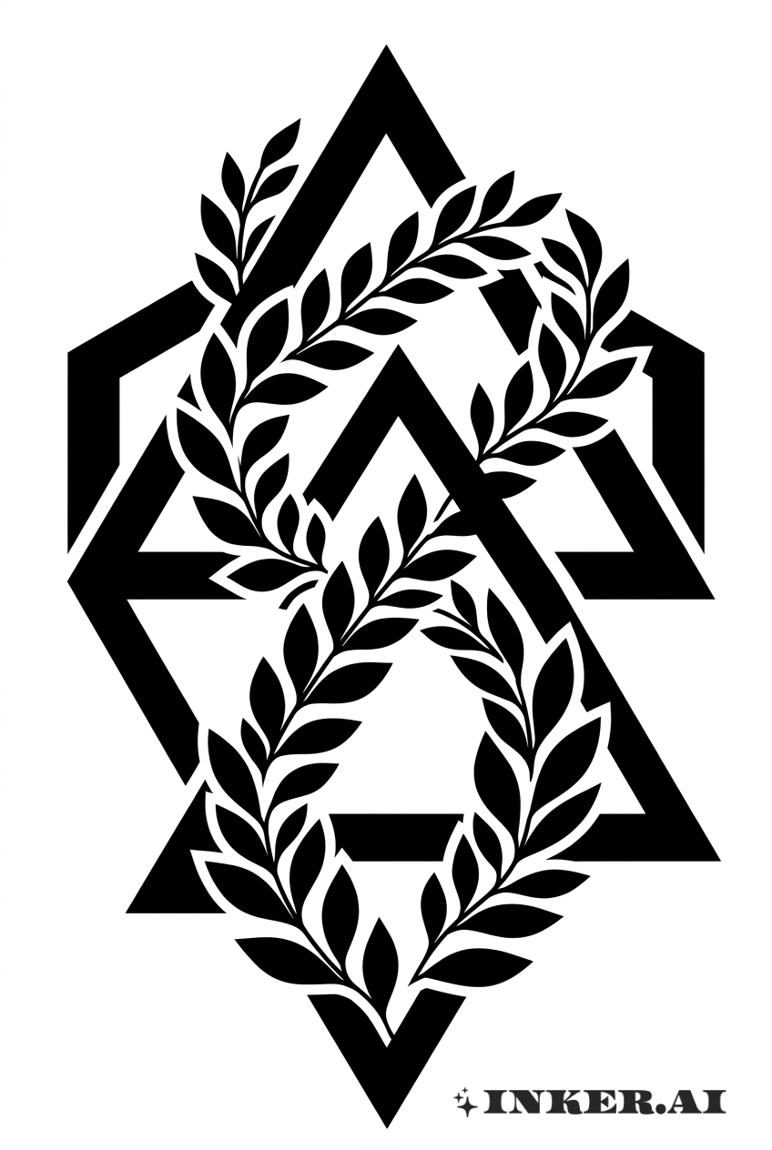 几何风格黑色藤蔓纹样