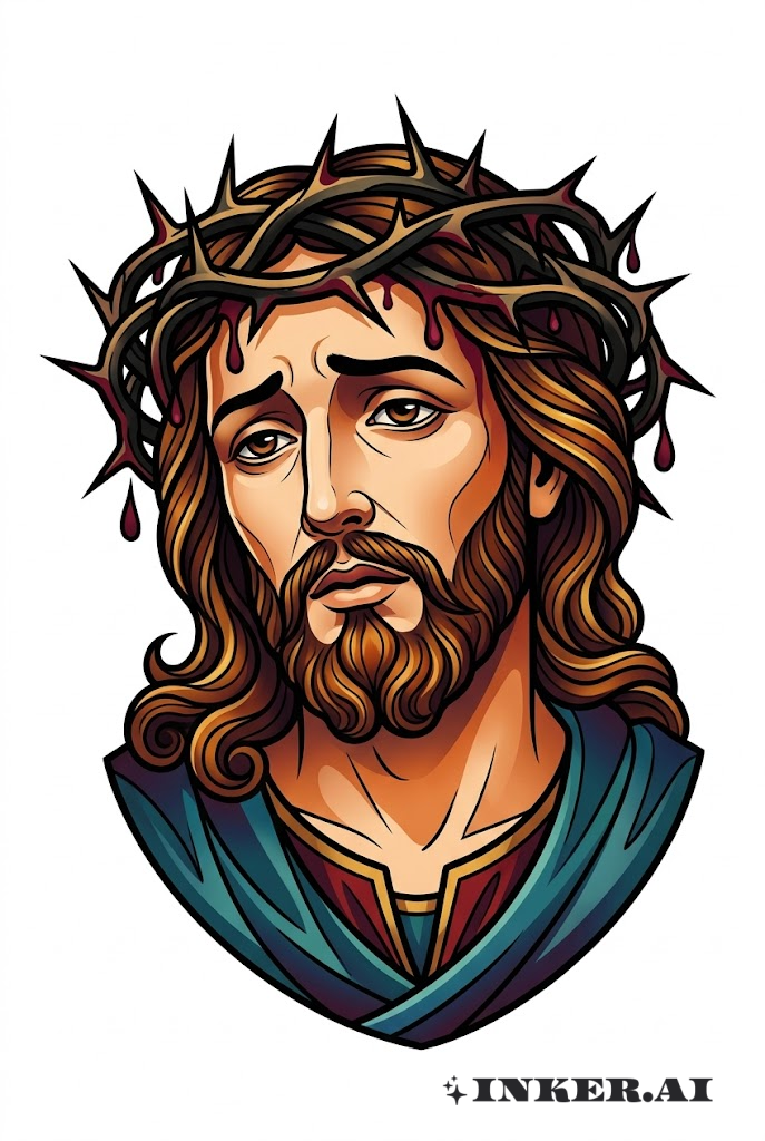 Jesus Crown of Thorns Portrait