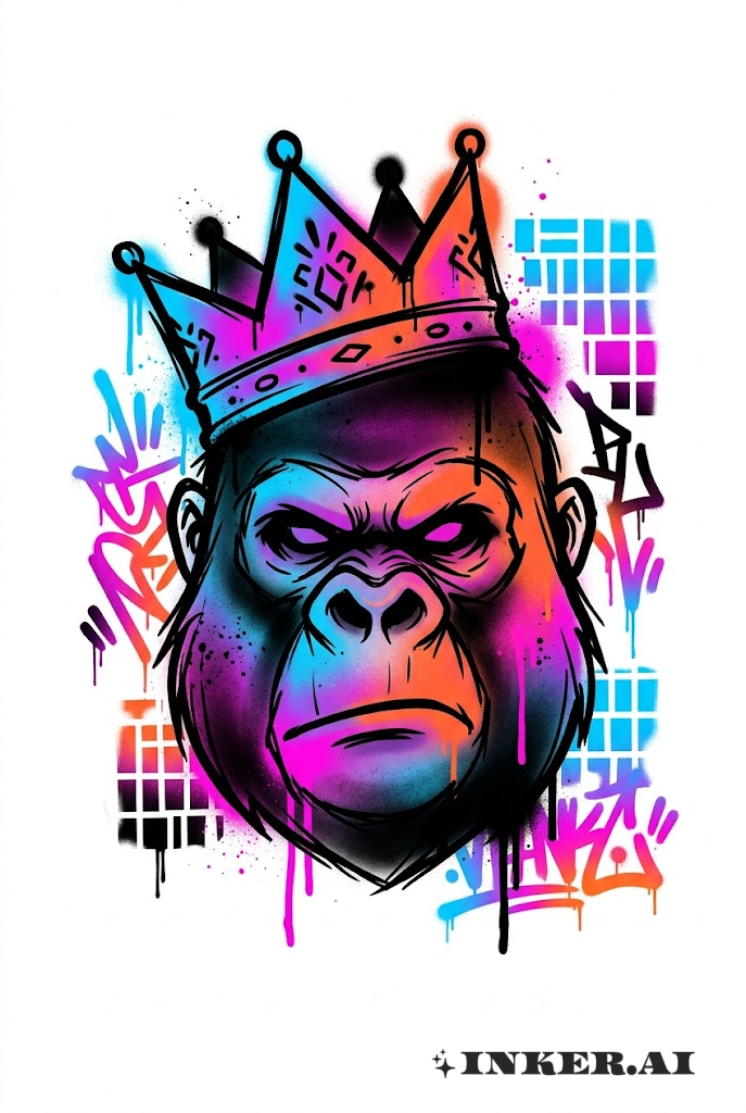 Gorilla Graffiti Urban König