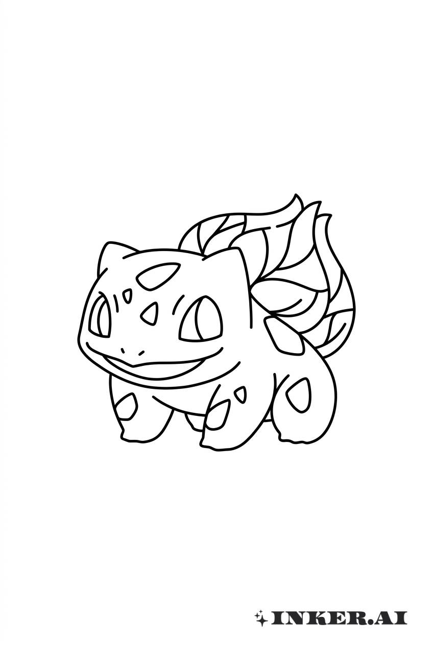 Silhouette hình lá của Bulbasaur