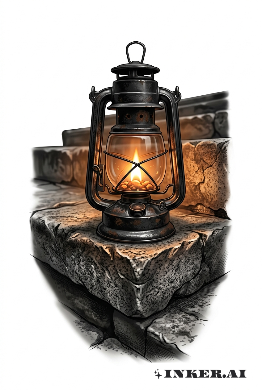 黑灯笼黄昏微光