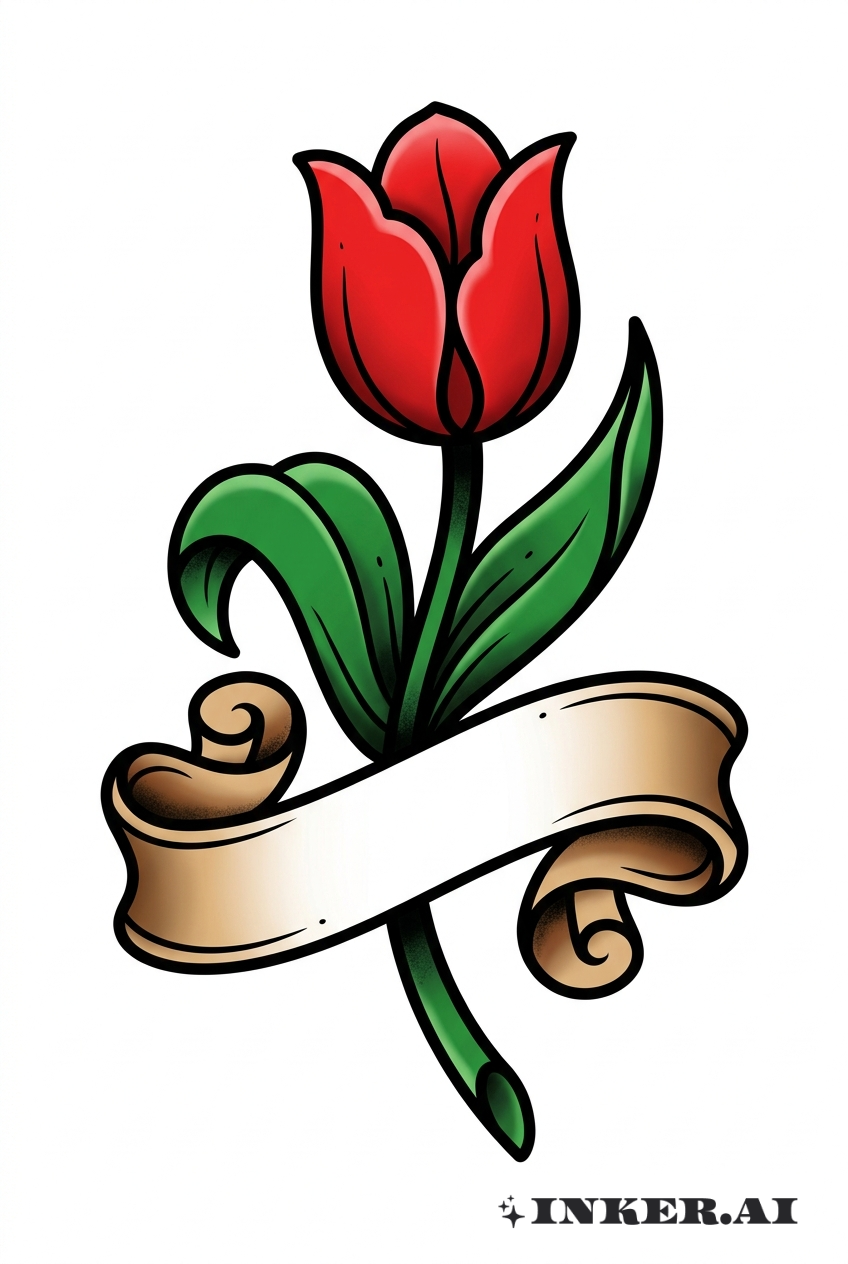 Tulipe traditionnelle avec bannière
