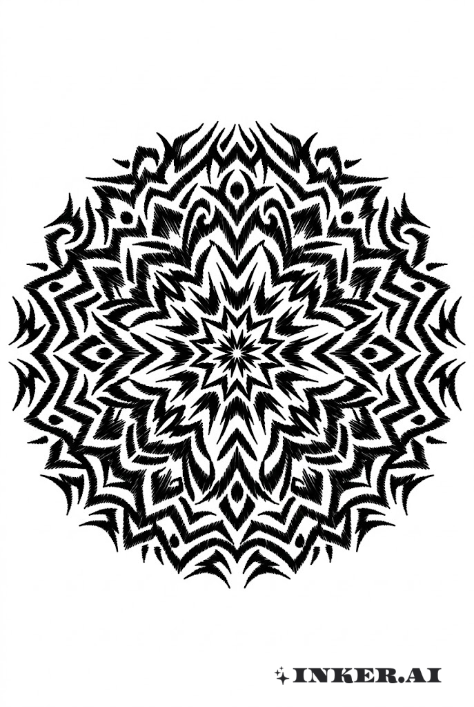 Stammesstickerei Mandala