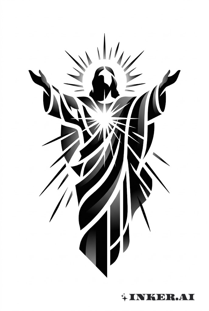 Abstract Jesus Divine Silhouette