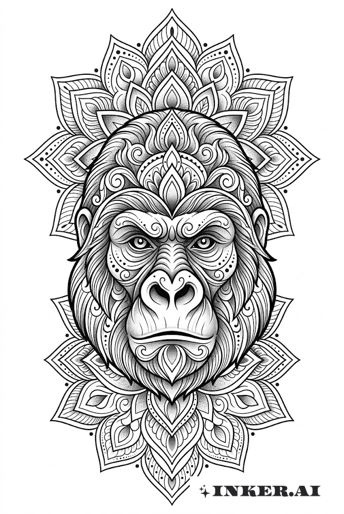 Ornamentale Gorilla-Mandala