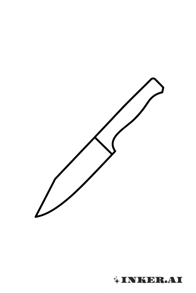 Contour minimaliste d'un couteau