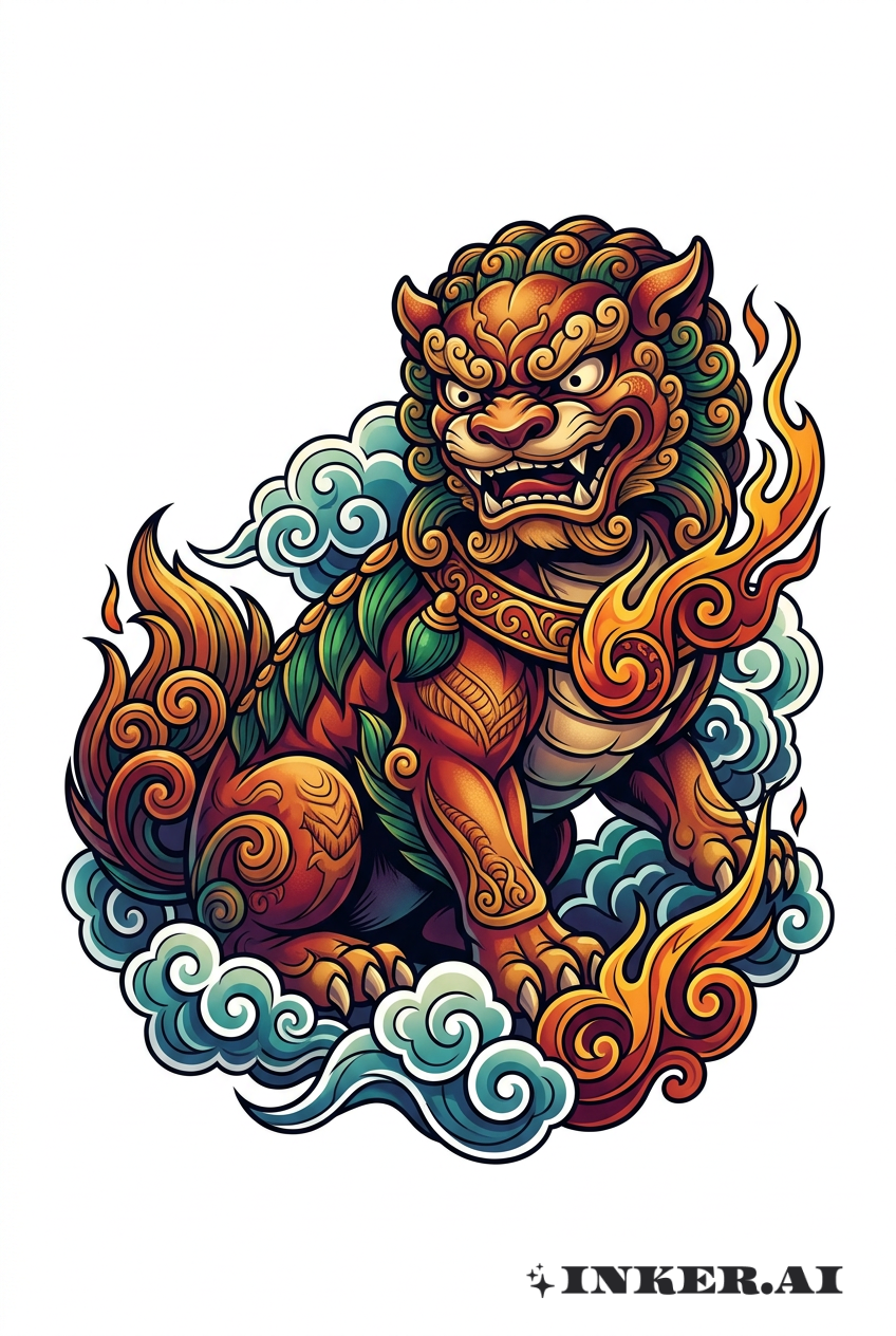 Lion gardien néo-traditionnel