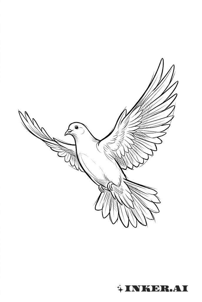 Glaube Skizze Taube im Flug